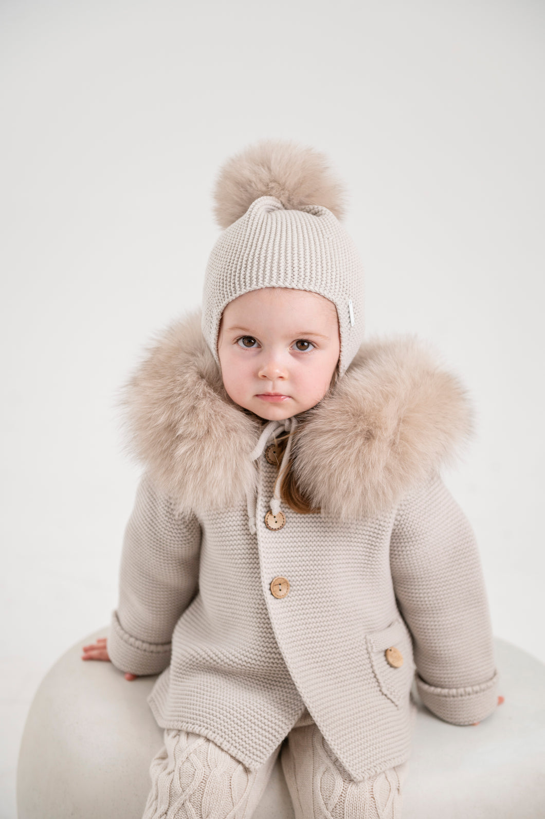 Camel Pangasa Fur Jacket & hat