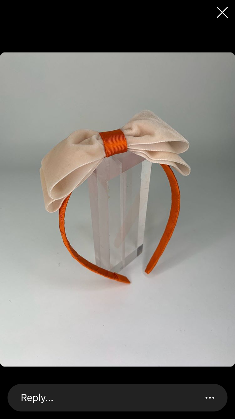 Velvet oversized bow headband