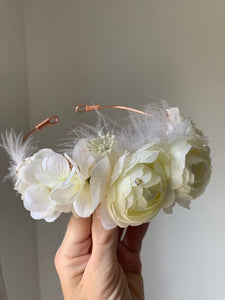 Floral feather halo