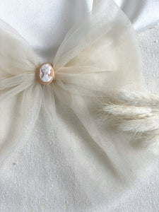 The Anais Cameo Ivory Tulle Bow