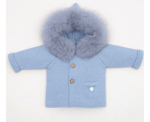 Blue Pangasa Fur Jacket & hat AW23/24