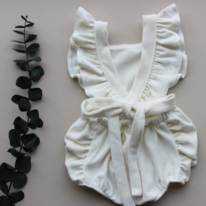 Milk Velvet Frilled Romper