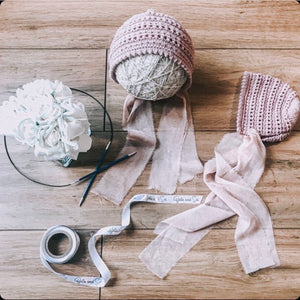 Pink Knitted merino wool bonnet